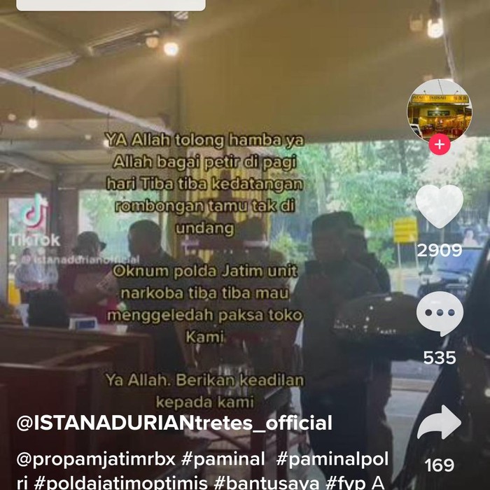 Viral polisi dari Polda Jatim menggerebek istana durian Pasuruan
