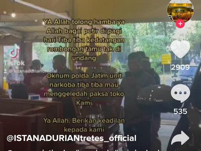 Viral polisi dari Polda Jatim menggerebek istana durian Pasuruan