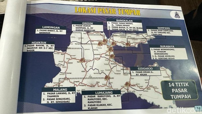 15 titik pasar tumpah di Jatim