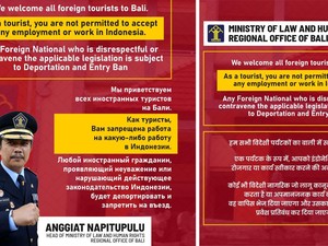 Baliho Kemenhumkan dalam 3 Bahasa Rusia-India, Paling Dominan di Bali