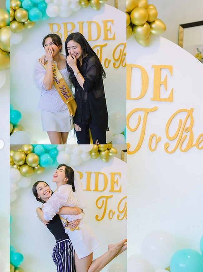 Kedua sahabatnya Febby Rastanty dan Yuki Kato turut hadir di acara bridal shower Jessica Mila.Foto: dok. Instagram/@jscmila
