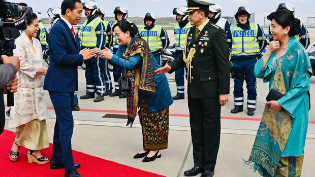 Jokowi dan rombongan bertolak ke Tanah Air dari Bandara Hannover, Jerman