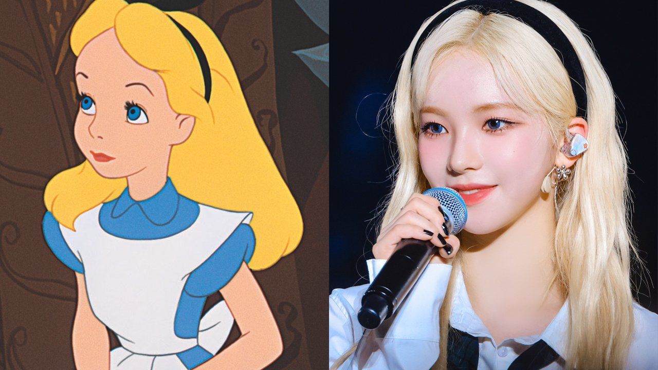 Karina aespa dengan warna ramput pirang