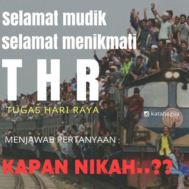 Pertanyaan palinng horror buat yang belum menikah, apalagi masih jomblo. Kamu sudah siap belum kalau dapat pertanyaan ini? Foto: Instagram/katabaguz