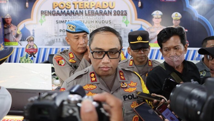 Kapolres Kudus AKBP Dydit Dwi Susanto di Alun-alun Kudus, Selasa (18/4/2023).
