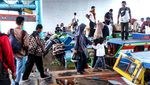 Potret Mudik Jalur Sungai di Palembang