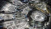 Dari lensa drone, kompleks Masjidil Haram terlihat sangat indah.