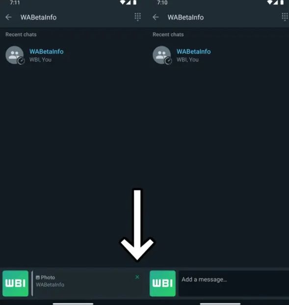 Tampilan tambahan deskripsi di pesan terusan WhatsApp