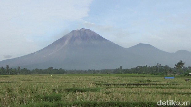 gunung semeru mengeluarkan guguran lava sejauh 2 kilometer