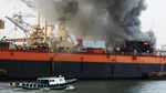 Kapal Kargo Terbakar di Pelabuhan Tanjung Perak