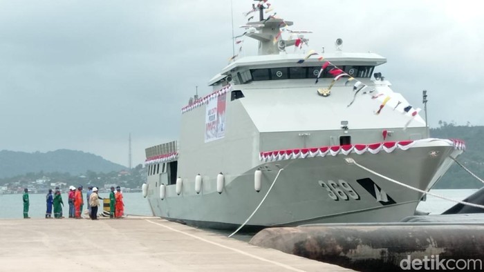 Kapal Korvet Bung Karno-369 yang diluncurkan TNI AL. (Alamudin Hamapu/detikSumut)