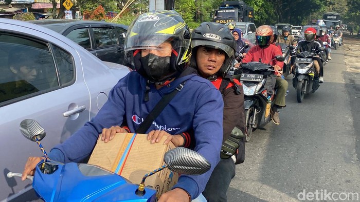 Kondisi di jalur selatan Nagreg pada H-3, Rabu (19/4/2023).