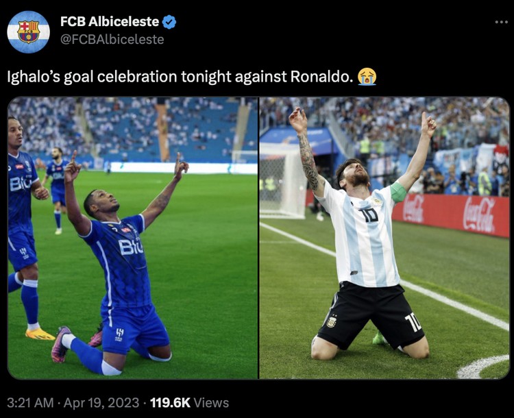 Menme Al Nassr Cristiano Ronaldo kemnali mengalami kekalakah.