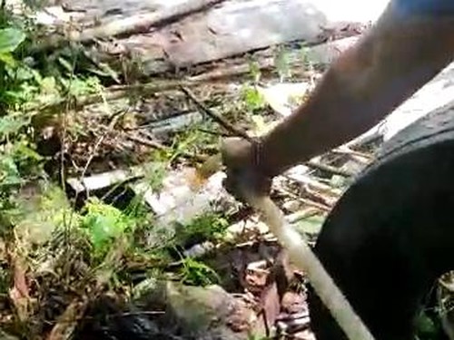 Selang yang digunakan menyalurkan air PDAM Badung secara ilegal di Pecatu.