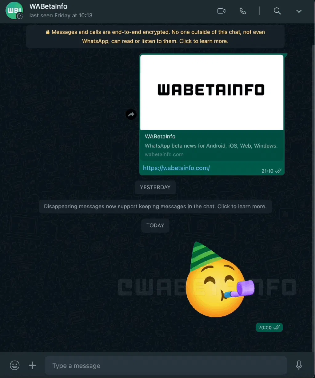 Preview emoji animasi di WhatsApp