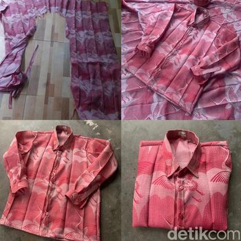 Pria asal Magelang, Jawa Tengah ini membuat ide setelan baju lebaran unik dari kain gorden.