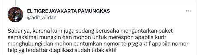 Tangkapan Layar Twitter