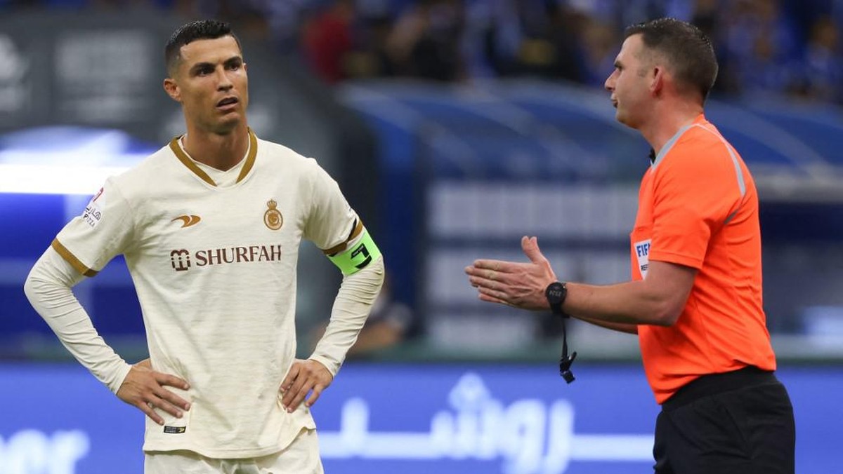 Cristiano Ronaldo di laga Al Hilal vs Al Nassr. (Foto: Fayez Nureldine / AFP)