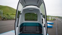 Bagian dalam prototipe kendaraan otonom Glydcar. 