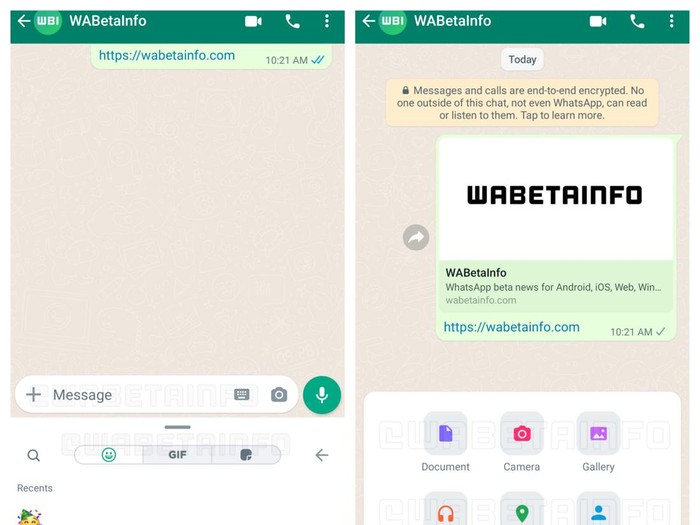 Tampilan keyboard dan menu attachment baru di WhatsApp