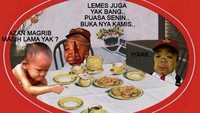 Bukan keluarga Khong Guan, tapi penyusup para karakter meme terkenal yang mau buka puasa di sana. Foto: Pool/Site