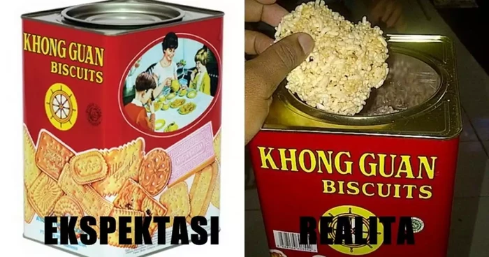 Kaleng kue tak sesuai ekspektasi Kaleng kue tak sesuai ekspektasi