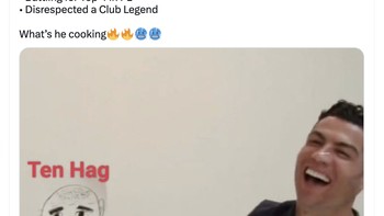 Pelatih Erik Ten Hag pun mulai dipertanyakan kemampuannya karena MU semakin terpuruk. Foto: Twitter