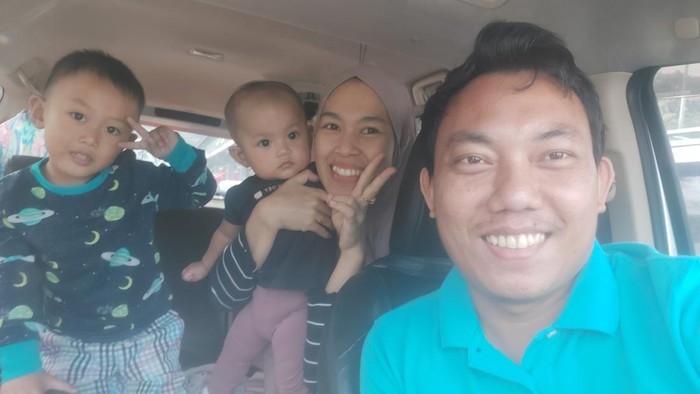 Pembaca detikcom, Oktomy dan keluarganya mudik dari Bogor ke Lampung (dok Oktomy)