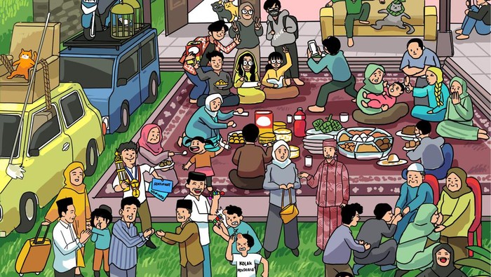 Jokowi Posting Poster Selamat Hari Raya Idul Fitri, Ada Kucing Oyen Mudik (dok Twitter Jokowi)