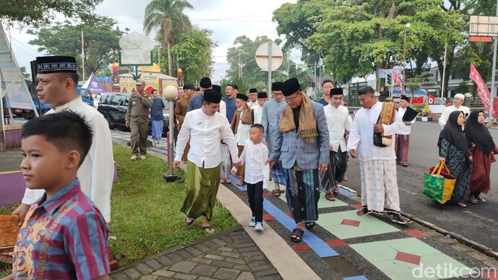 Salat id 1444 H di Taman Rafflesia, Ciamis pada Sabtu (22/4/2023)