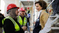Direktur Jenderal Organisasi Pendidikan, Ilmu Pengetahuan dan Kebudayaan Perserikatan Bangsa-Bangsa (UNESCO) Audrey Azoulay, saat mengunjungi pembangunan kembali situs bersejarah di Mosul, Irak yang hancur saat perang dengan ISIS. Foto: UNESCO