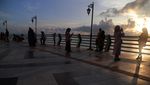 Suasana Libur Lebaran di Taman Zero Point Pulau Bacan