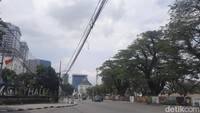Suasa titik nol Kota Medan yang sepi di H+1 Lebaran. Sebagai inti Kota Medan, Jalan Balai Kota Medan selalu menjadi tempat yang ramai dilalui dan dikunjungi. (Raja Malo Sinaga/detikSumut)