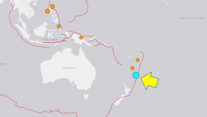 Gempa bumi magnitudo (M) 7,1 terjadi di Kepulauan Kermadec di Selandia Baru. Gempa bumi tektonik ini memicu timbulnya gelombang tsunami di wilayah Selandia Baru.