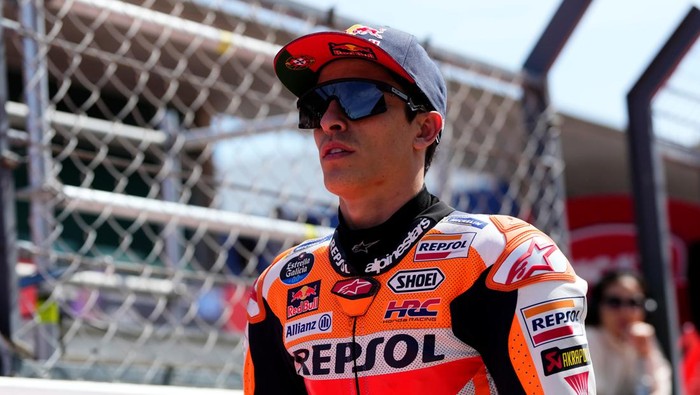 Marc Marquez (93) of Spain and Repsol Honda Team Honda during the race of the Grande Premio TISSOT de Portugal at Autodromo do Algarve on March 26, 2023 in Lagoa, Algarve, Portugal. (Photo by Jose Breton/Pics Action/NurPhoto via Getty Images)