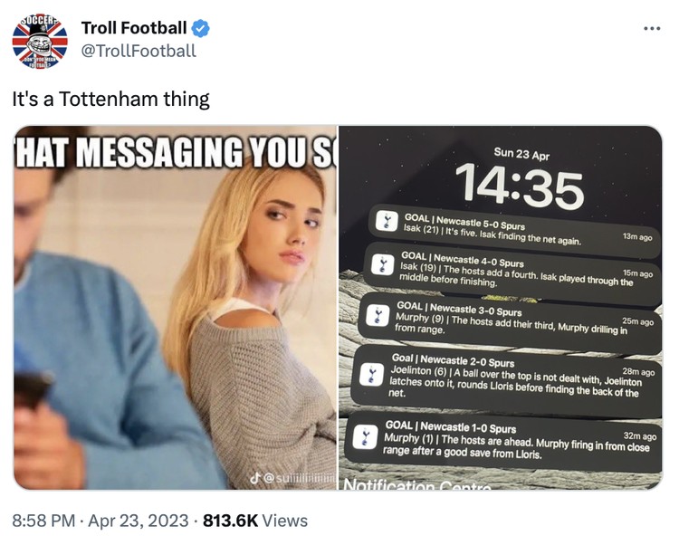Meme Meme Newcastle vs Tottenham.