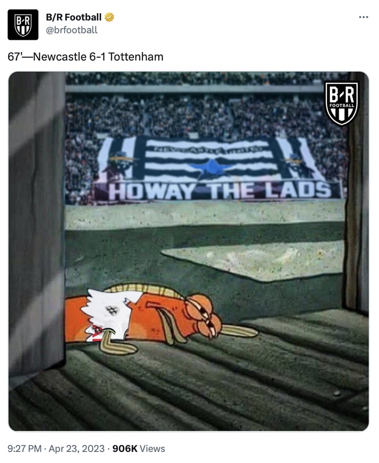 Meme Newcastle vs Tottenham.
