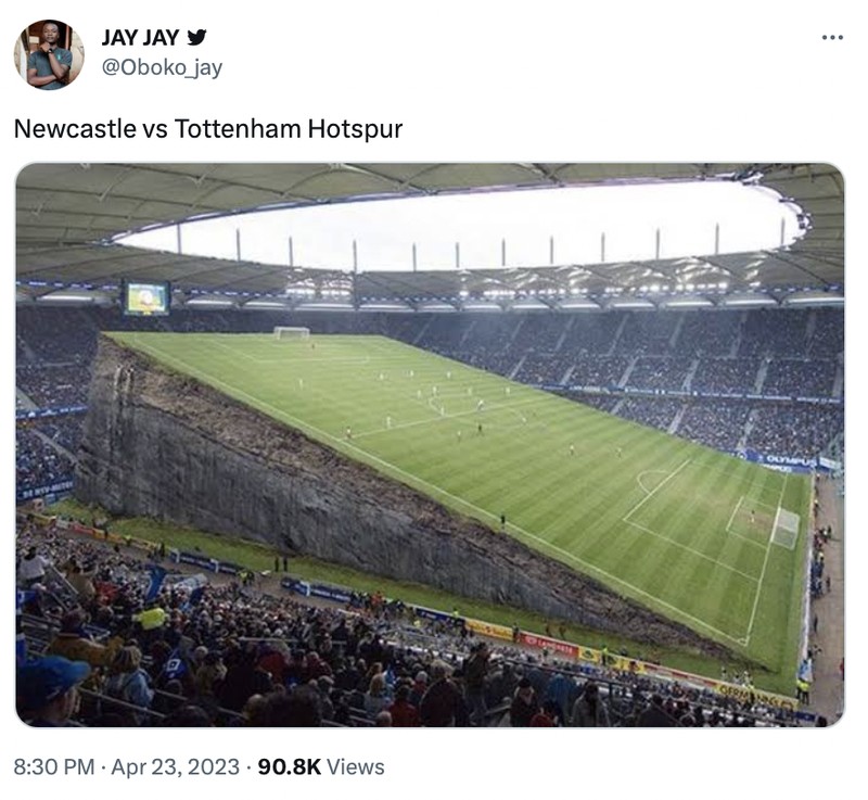 Meme Newcastle vs Tottenham.