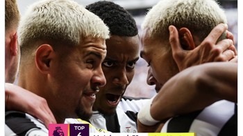 Klasemen Liga Inggris saat ini, peluang The Magpies ke kompetisi kasta tertinggi Eropa terbuka lebar. Foto: Twitter