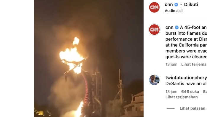 Naga Disneyland terbakar
