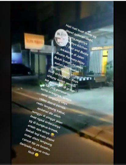 Restoran hobi bikin orderan fiktif