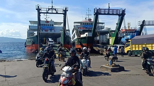Arus balik mudik Lebaran di Pelabuhan Gilimanuk, Jembrana, Bali, terpantau meningkat didominasi oleh sepeda motor.