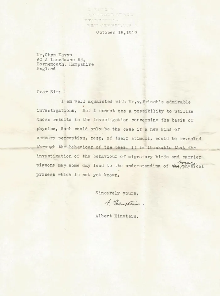 Albert Einstein menulis surat mengenai perlunya penelitian terhadap migrasi burung yang dia anggap spesial. Terbukti benar 70 tahun kemudian.