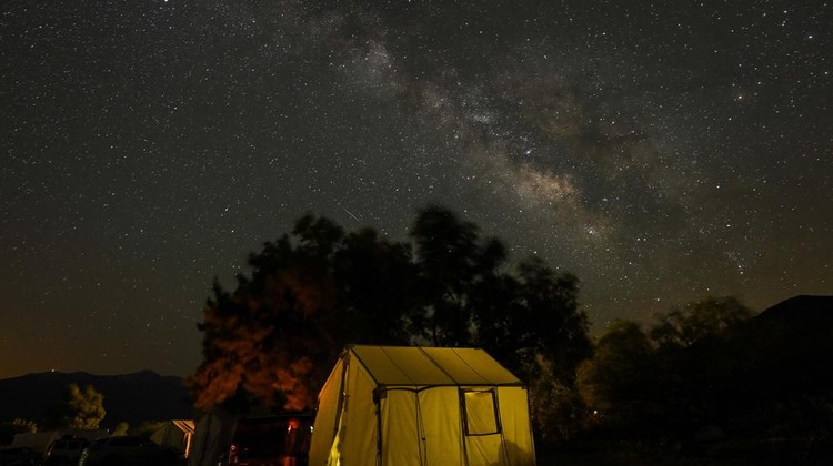 CALIFORNIA, USA - APRIL 24: Stars in the sky and Milky Way captured near Death Valley in Panamint Springs of California, United States on April 24, 2023. (Photo by Tayfun Coskun/Anadolu Agency via Getty Images)