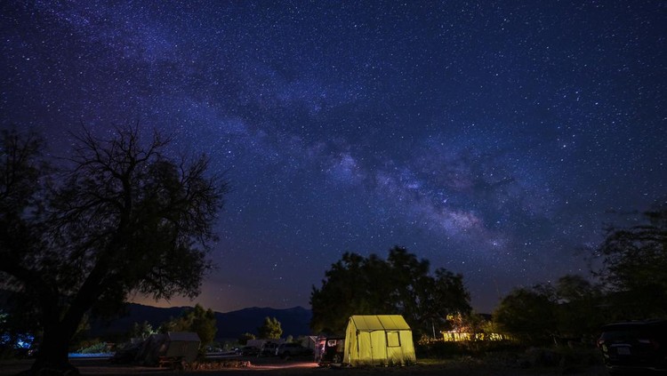 CALIFORNIA, USA - APRIL 24: Stars in the sky and Milky Way captured near Death Valley in Panamint Springs of California, United States on April 24, 2023. (Photo by Tayfun Coskun/Anadolu Agency via Getty Images)