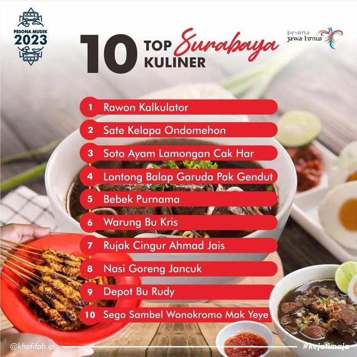 10 top kuliner Surabaya ala Gubernur Khofifah