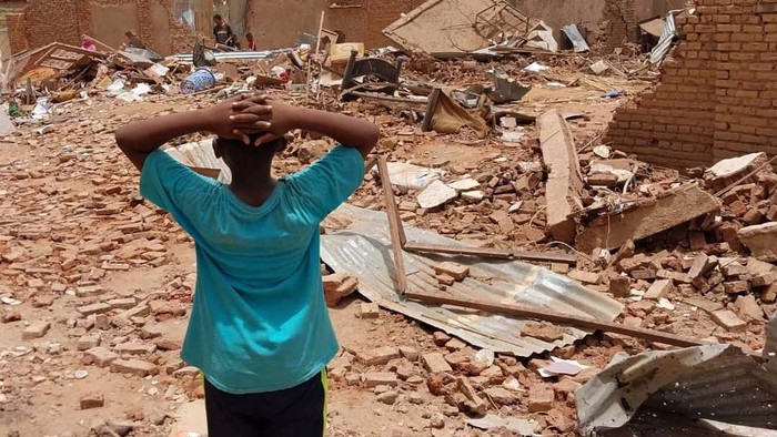 Damaged buildings are seen following clashes between the paramilitary Rapid Support Forces and the army in South Khartoum locality, Sudan April 25, 2023. REUTERS/ Stringer       NO RESALES. NO ARCHIVES. WATERMARK FROM SOURCE