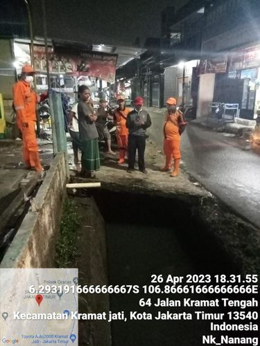 Got terbuka yang berbahaya dan bikin terperosok pemotor di Jl Kramat Tengah, Kampung Tengah, Kramat Jati, Jaktim. (Dok Kelurahan Kampung Tengah)