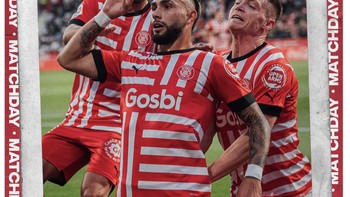 Momen langka yang sudah semestinya dirayakan Girona. Foto: Twitter