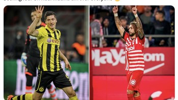 Terakhir kali Real Madrid bobol empat gol oleh satu satu orang itu oleh Robert Lewandowski di Liga Champions. Foto: Twitter